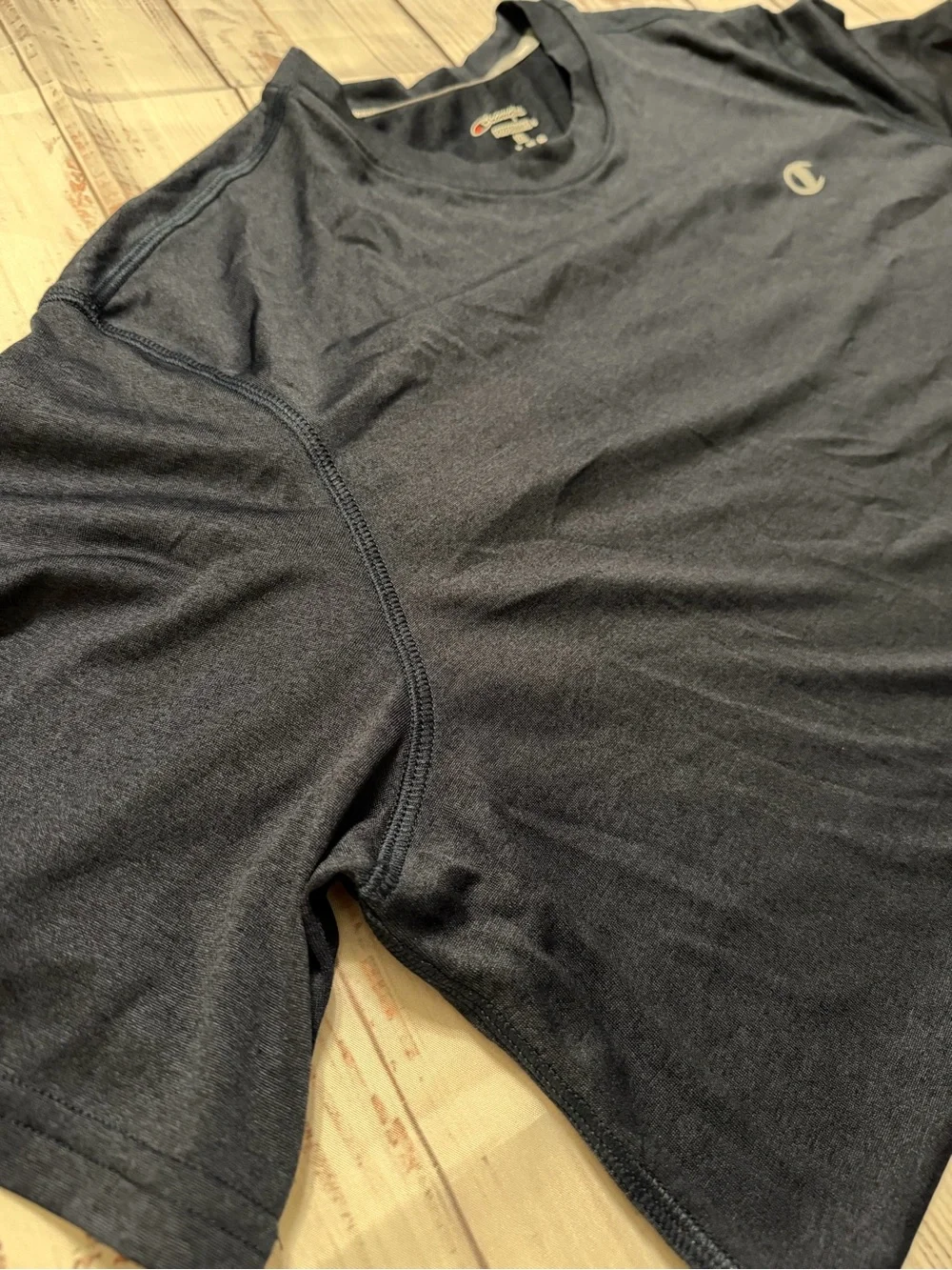 Champion Navy Short Sleeve Crew Tee with Small Logo - Picture 4 of 6